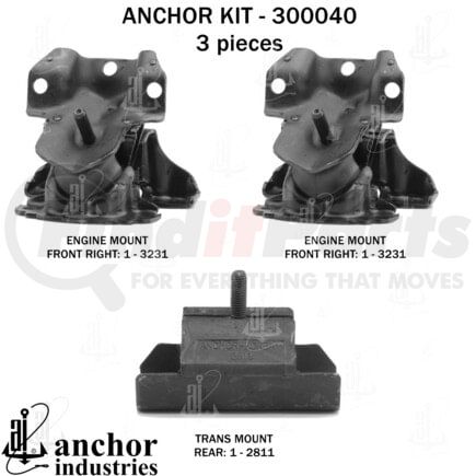 300040 by ANCHOR MOTOR MOUNTS - ENGINE MNT KIT