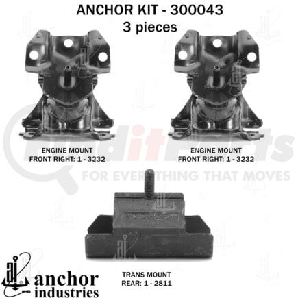 300043 by ANCHOR MOTOR MOUNTS - ENGINE MNT KIT