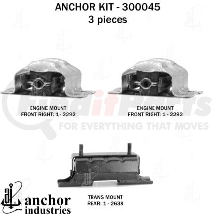 300045 by ANCHOR MOTOR MOUNTS - ENGINE MNT KIT