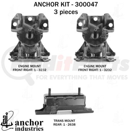 300047 by ANCHOR MOTOR MOUNTS - ENGINE MNT KIT