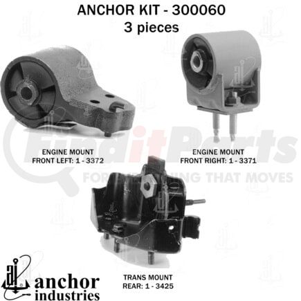 300060 by ANCHOR MOTOR MOUNTS - ENGINE MNT KIT