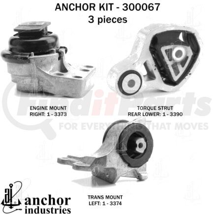 300067 by ANCHOR MOTOR MOUNTS - ENGINE MNT KIT