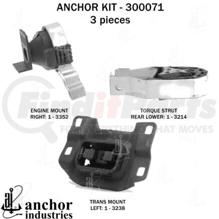 300071 by ANCHOR MOTOR MOUNTS - ENGINE MNT KIT