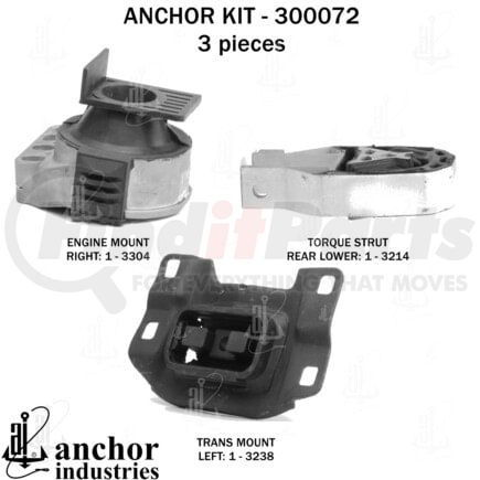 300072 by ANCHOR MOTOR MOUNTS - ENGINE MNT KIT
