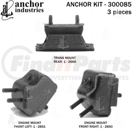 300085 by ANCHOR MOTOR MOUNTS - ENGINE MNT KIT