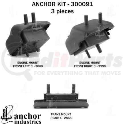 300091 by ANCHOR MOTOR MOUNTS - ENGINE MNT KIT