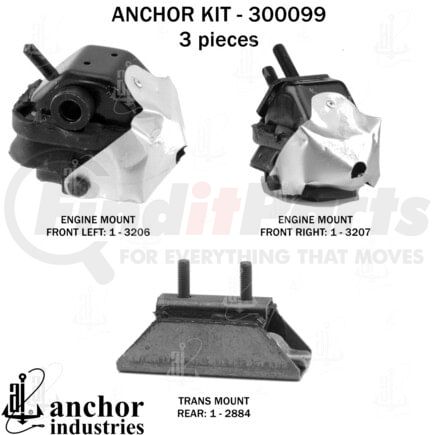 300099 by ANCHOR MOTOR MOUNTS - ENGINE MNT KIT