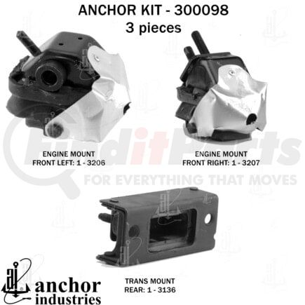 300098 by ANCHOR MOTOR MOUNTS - ENGINE MNT KIT