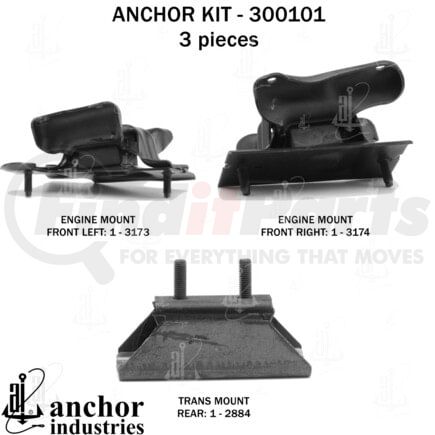 300101 by ANCHOR MOTOR MOUNTS - ENGINE MNT KIT