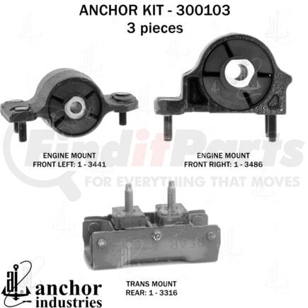 300103 by ANCHOR MOTOR MOUNTS - ENGINE MNT KIT