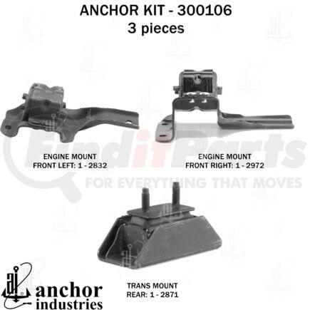 300106 by ANCHOR MOTOR MOUNTS - ENGINE MNT KIT