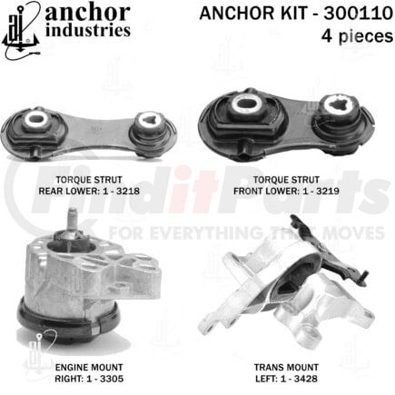 300110 by ANCHOR MOTOR MOUNTS - ENGINE MNT KIT