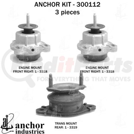 300112 by ANCHOR MOTOR MOUNTS - ENGINE MNT KIT