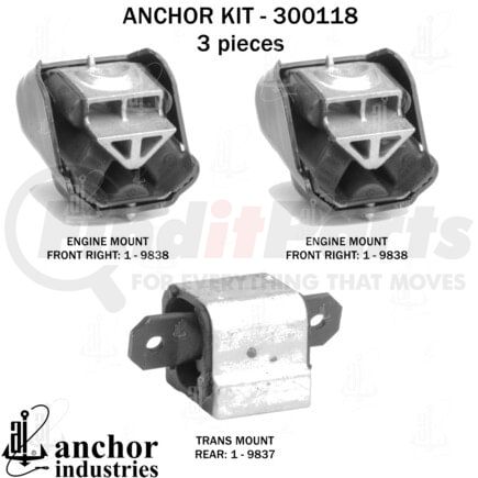 300118 by ANCHOR MOTOR MOUNTS - ENGINE MNT KIT