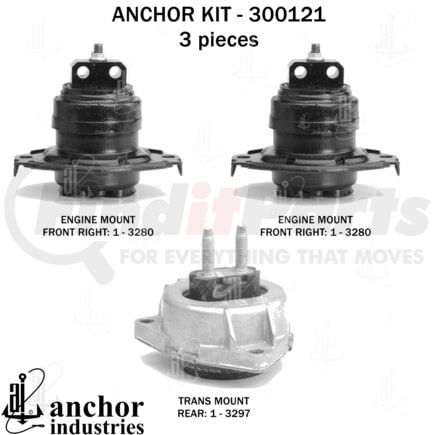300121 by ANCHOR MOTOR MOUNTS - ENGINE MNT KIT