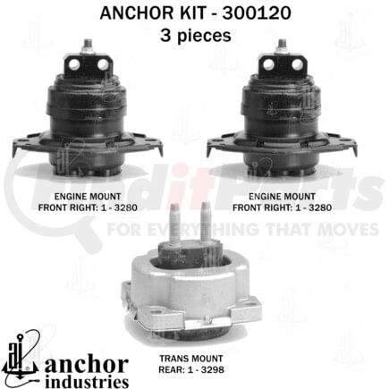 300120 by ANCHOR MOTOR MOUNTS - ENGINE MNT KIT