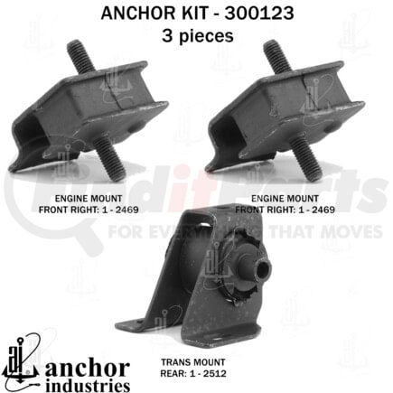 300123 by ANCHOR MOTOR MOUNTS - ENGINE MNT KIT