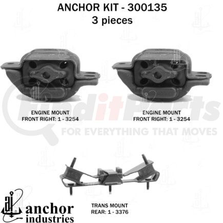300135 by ANCHOR MOTOR MOUNTS - ENGINE MNT KIT