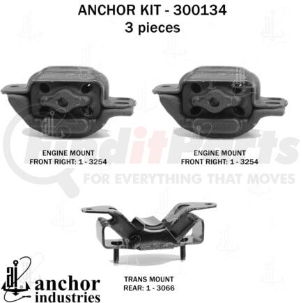 300134 by ANCHOR MOTOR MOUNTS - ENGINE MNT KIT