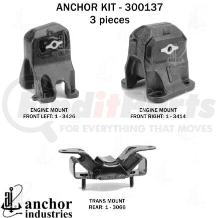 300137 by ANCHOR MOTOR MOUNTS - ENGINE MNT KIT