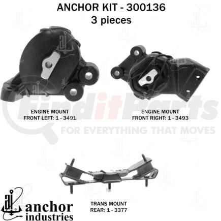 300136 by ANCHOR MOTOR MOUNTS - ENGINE MNT KIT