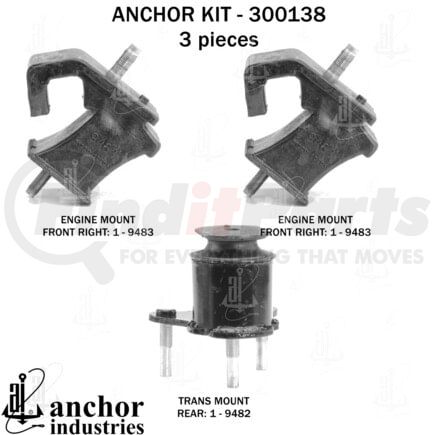 300138 by ANCHOR MOTOR MOUNTS - ENGINE MNT KIT