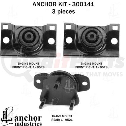 300141 by ANCHOR MOTOR MOUNTS - ENGINE MNT KIT