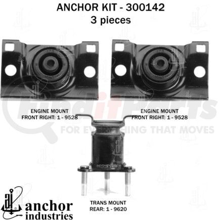 300142 by ANCHOR MOTOR MOUNTS - ENGINE MNT KIT
