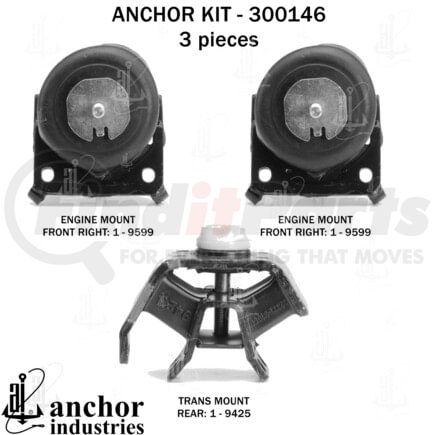 300146 by ANCHOR MOTOR MOUNTS - ENGINE MNT KIT
