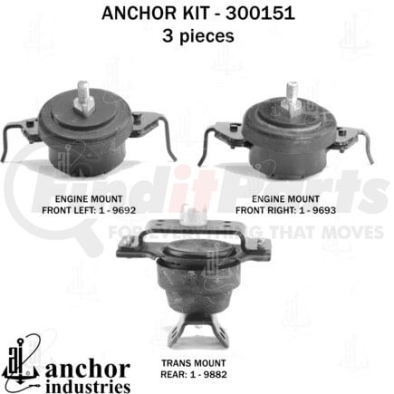 300151 by ANCHOR MOTOR MOUNTS - ENGINE MNT KIT