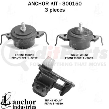 300150 by ANCHOR MOTOR MOUNTS - ENGINE MNT KIT