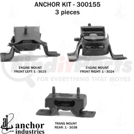 300155 by ANCHOR MOTOR MOUNTS - ENGINE MNT KIT