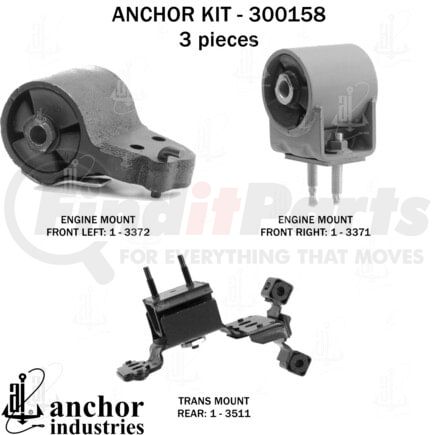 300158 by ANCHOR MOTOR MOUNTS - ENGINE MNT KIT