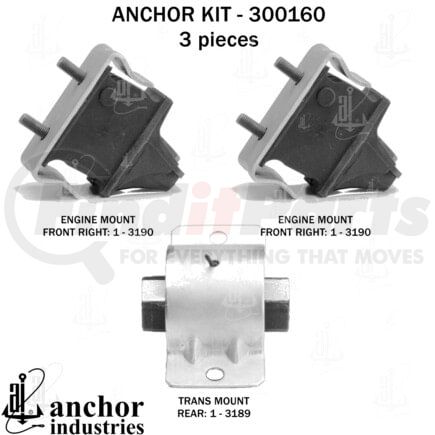 300160 by ANCHOR MOTOR MOUNTS - ENGINE MNT KIT