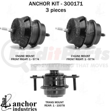 300171 by ANCHOR MOTOR MOUNTS - ENGINE MNT KIT