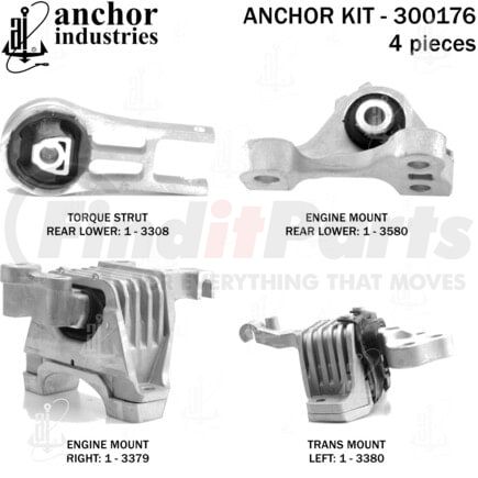 300176 by ANCHOR MOTOR MOUNTS - ENGINE MNT KIT