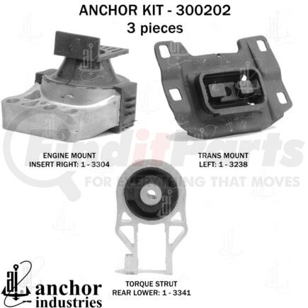 300202 by ANCHOR MOTOR MOUNTS - ENGINE MNT KIT