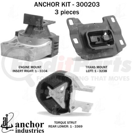 300203 by ANCHOR MOTOR MOUNTS - ENGINE MNT KIT