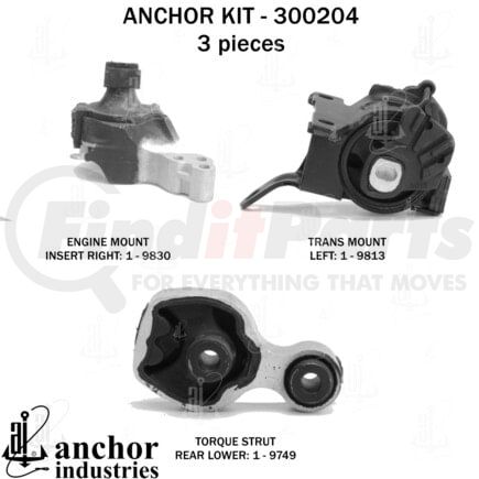 300204 by ANCHOR MOTOR MOUNTS - ENGINE MNT KIT