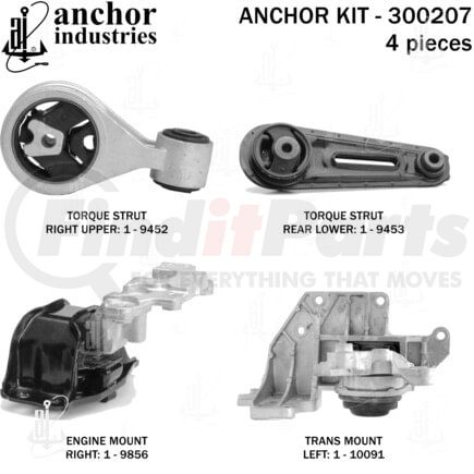 300207 by ANCHOR MOTOR MOUNTS - ENGINE MNT KIT