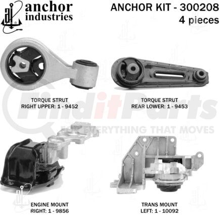 300208 by ANCHOR MOTOR MOUNTS - ENGINE MNT KIT