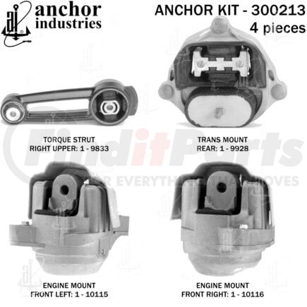300213 by ANCHOR MOTOR MOUNTS - ENGINE MNT KIT