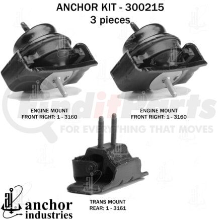 300215 by ANCHOR MOTOR MOUNTS - ENGINE MNT KIT