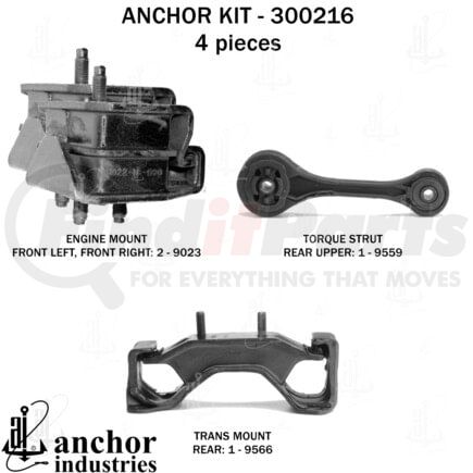 300216 by ANCHOR MOTOR MOUNTS - ENGINE MNT KIT
