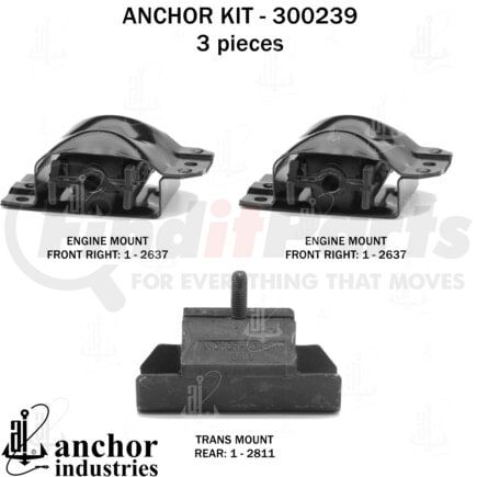 300239 by ANCHOR MOTOR MOUNTS - ENGINE MNT KIT