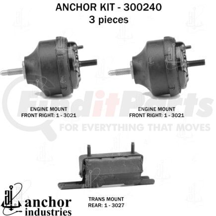 300240 by ANCHOR MOTOR MOUNTS - ENGINE MNT KIT