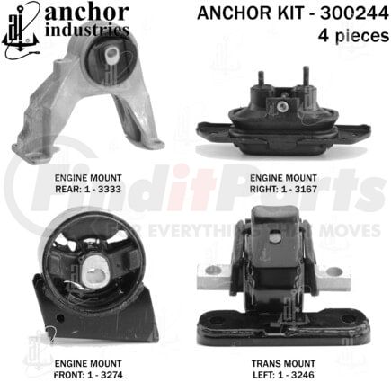 300244 by ANCHOR MOTOR MOUNTS - ENGINE MNT KIT