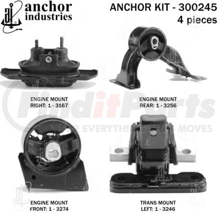 300245 by ANCHOR MOTOR MOUNTS - ENGINE MNT KIT