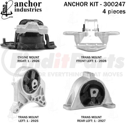 300247 by ANCHOR MOTOR MOUNTS - ENGINE MNT KIT