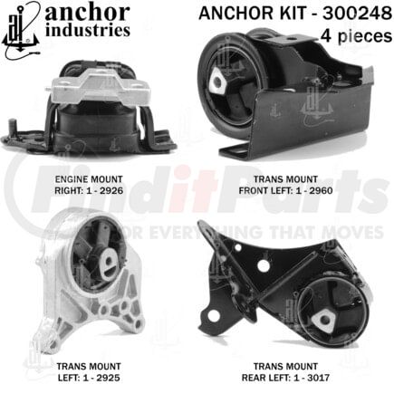 300248 by ANCHOR MOTOR MOUNTS - ENGINE MNT KIT